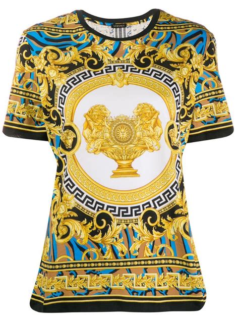 vintage versace lion and cheetah shirt|Vintage Versace T.